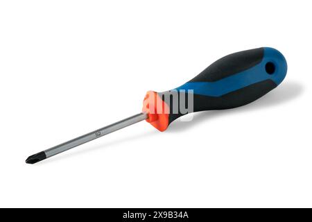Phillips screwdriver with ergonomic plastic handle isolated on white background Stock Photo