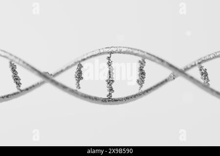 Medical Research of Human Genome Concept. Human DNA Molecule Code Extreme Closeup on a white background. 3d Rendering Stock Photo