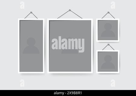 Elegant torn photo frame polaroid mockup premium vector Stock Vector