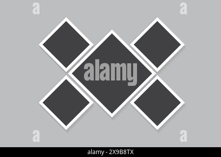Elegant torn photo frame polaroid mockup premium vector Stock Vector