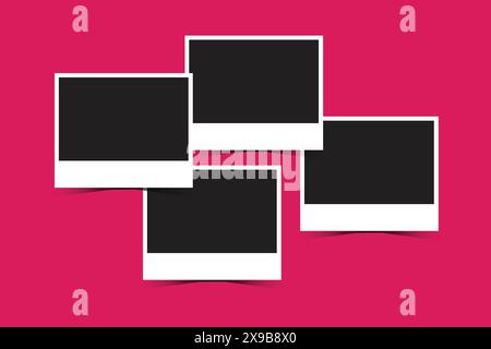 Elegant torn photo frame polaroid mockup premium vector Stock Vector