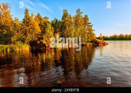 Bay landscape on Lake Ladoga Stock Photo