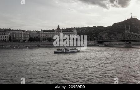 Budapest, Danube, Hungary. May 29,2024: One of rare last views of HABLEANY photographed on May 28, 2019 evening, the day before its sinking in 7 seconds. Today marks 5th anniversary of this tragedy. The Hungarian sightseeing riverboat sank after collided by Viking River cruises ship VIKING SIGYN. This navigation accident caused death of 28 people, mostly South Korean tourists. Last Feb, Budapest Court ordered the 2 cruise lines to pay to victims' families the largest amount of compensation recognized by Hungarian courts history. Viking refused & appealed. Credit: Kevin Izorce/Alamy Live News Stock Photo