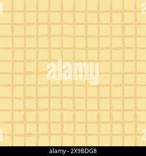 Vector hand drawn cute checkered pattern. cottagecore Doodle Plaid geometrical semitransparent simple texture. Crossing lines. Abstract cute delicate Stock Vector