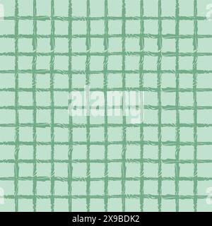 Vector hand drawn cute checkered pattern. cottagecore Doodle Plaid geometrical semitransparent simple texture. Crossing lines. Abstract cute delicate Stock Vector