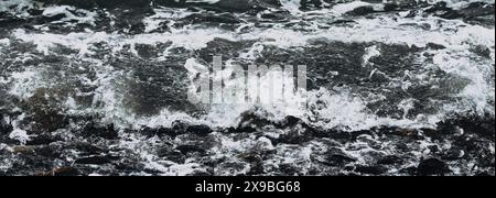 Abstract Natural Background Water Bubbling Sea Foam Splash Waves Energy Power Strength Intensity Stock Photo