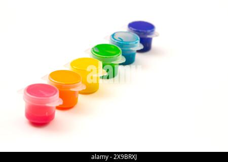 Set of Childrens Paint Isolated on a White Background Stock Photo