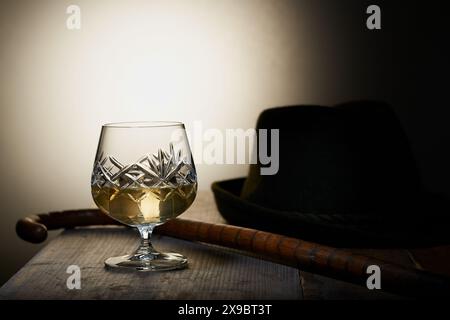 Moody drinks shot with glow in the background. Stock Photo