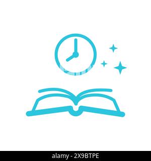 Reading time icon. Isolated on white background. From blue icon set. Stock Vector
