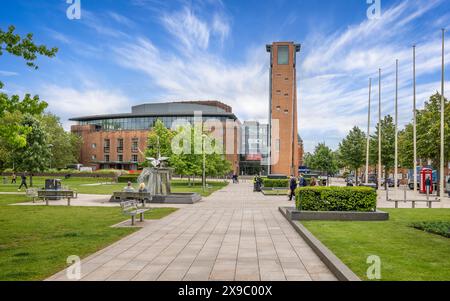 The Royal Shakespeare Company Theatre seen from Bancroft Gardens in Stratford upon Avon, Warwickshire, UK on 23 May 2024 Stock Photo