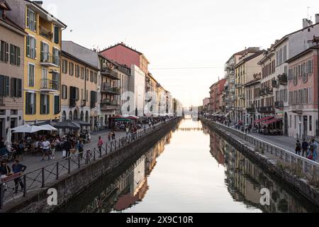 Alzaia Naviglio Grande, Milan, Italy Stock Photo