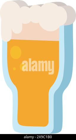 3D Beer glass icon Flat design Vector Stock Vector