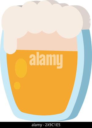 3D Beer glass icon Flat design Vector Stock Vector