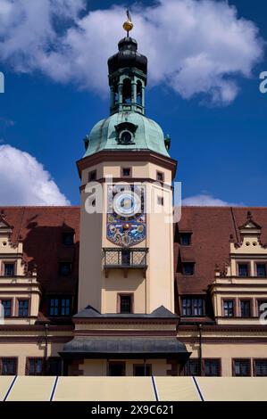 Old Town Hall, Town Hall Tower, Leipzig, Saxony, Germany Stock Photo