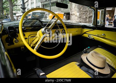 BERLIN - MAY 04, 2024: The interior of a full-size car Ford Fairlane Sunliner, 1955. Classic Days Berlin 2024. Stock Photo