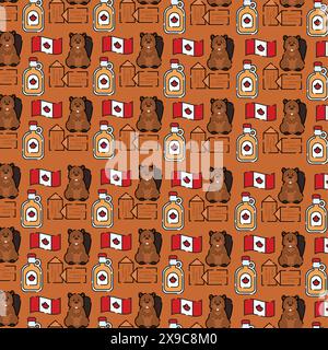 Canada icon pattern background Vector Stock Vector