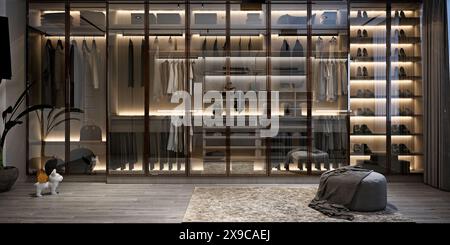3d render of modern loft apartment Stock Photo