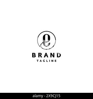 Circle With Thin Lines Connected With Letter e Inside Logo Design. Logo Design Monogram Letter e Inside Circle. Stock Vector