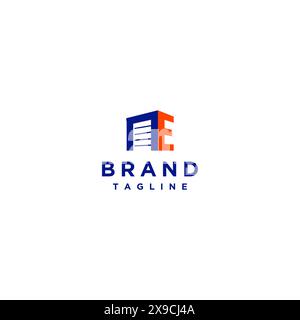 Initial Letter E Next To Garage Door Icon Logo Design. Storage Door and Letter E Logo Design. Stock Vector