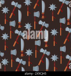 Medieval weapons pattern background Vector Stock Vector