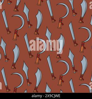 Medieval weapons pattern background Vector Stock Vector
