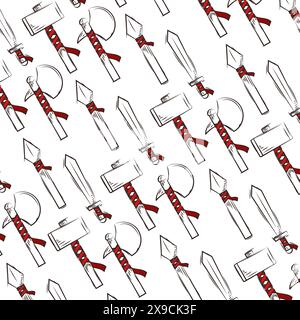 Medieval weapons pattern background Vector Stock Vector