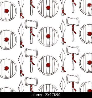 Medieval weapons pattern background Vector Stock Vector