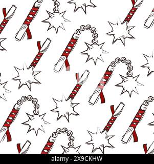 Medieval weapons pattern background Vector Stock Vector