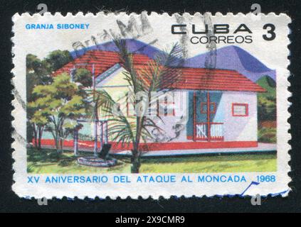 CUBA - CIRCA 1968: stamp printed by Cuba, shows Siboney farmhouse, circa 1968 Stock Photo