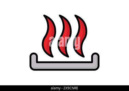Heating icon. icon related to utilities. colored outline icon style. utilities elements vector illustration Stock Vector