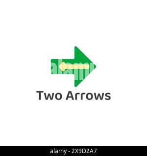 Logo of two large and small arrows facing both directions. Stock Vector