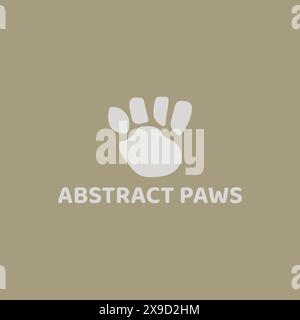 Cute animal paw abstract logo. Stock Vector