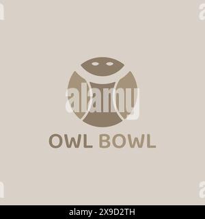 A combined logo of an owl and a tennis ball. Stock Vector