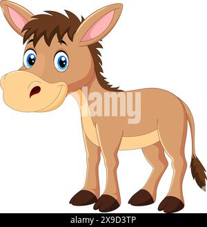 cartoon donkey smile isolated on white background Stock Vector