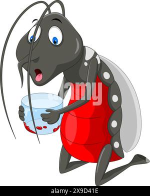 Mosquito cartoon isolated on white background Stock Vector