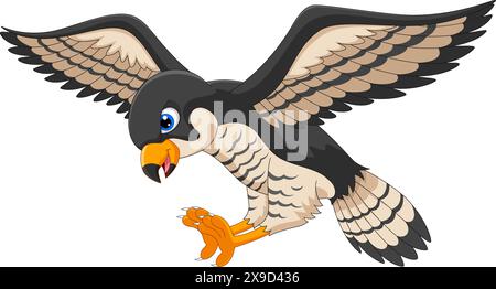 Vector illustration of falcon cartoon isolated on white background Stock Vector