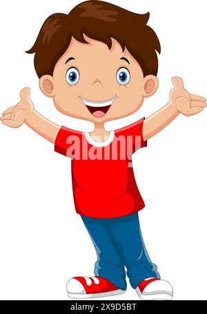 Happy boy cartoon Stock Vector