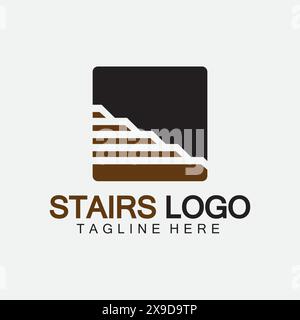 Stairs icon logo design vector illustration template Stock Vector