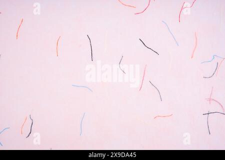 The Soft pink colour mulberry paper texture background. Stock Photo