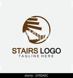 Stairs icon logo design vector illustration template Stock Vector