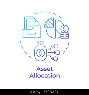 Asset allocation blue gradient concept icon Stock Vector