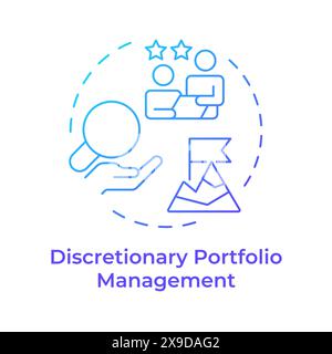 Discretionary portfolio management blue gradient concept icon Stock Vector
