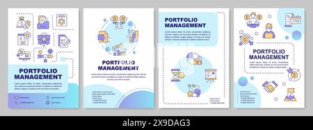 Investment strategies benefits blue gradient brochure template Stock Vector