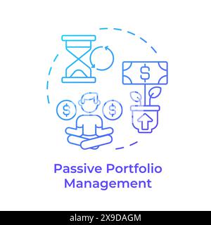 Passive portfolio management blue gradient concept icon Stock Vector