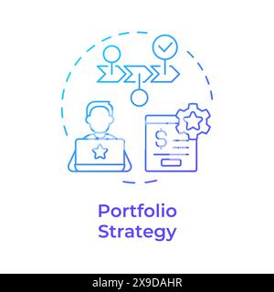 Portfolio strategy blue gradient concept icon Stock Vector