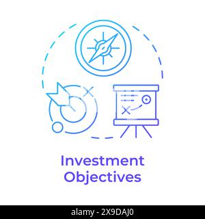 Investment objectives blue gradient concept icon Stock Vector