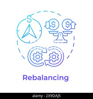 Rebalancing blue gradient concept icon Stock Vector