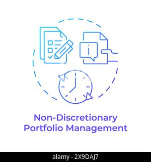 Non-discretionary portfolio management blue gradient concept icon Stock Vector