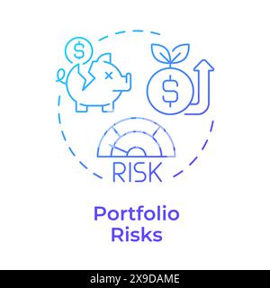 Portfolio risks blue gradient concept icon Stock Vector