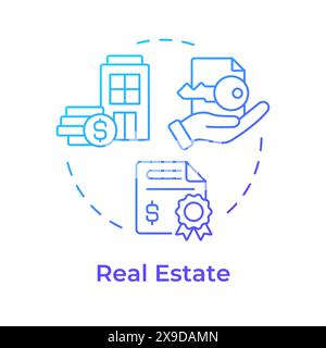 Real estate blue gradient concept icon Stock Vector